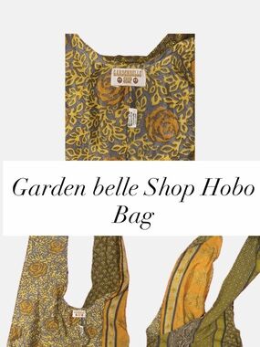 Garden Belle Shop Mustard Floral Hobo Bag